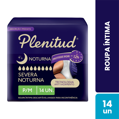 Roupa Íntima Plenitud Noturna para Incontinência P/M-14 un