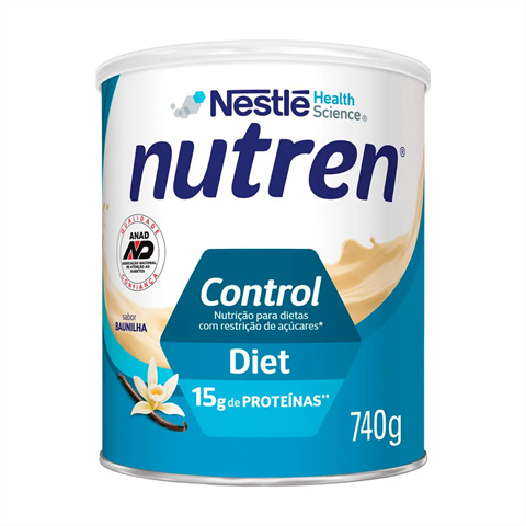 Suplemento Alimentar Em Pó Nutren Control Sabor Baunilha Com 740g