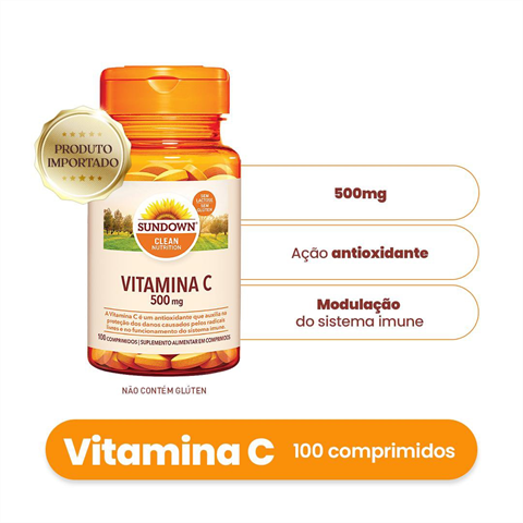 Suplemento Alimentar Sundown Vitamina C 500mg Com 100 Cápsulas