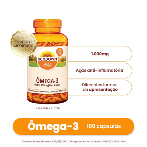 Suplemento Alimentar Sundown Ômega 3 1000mg Com 180 Cápsulas