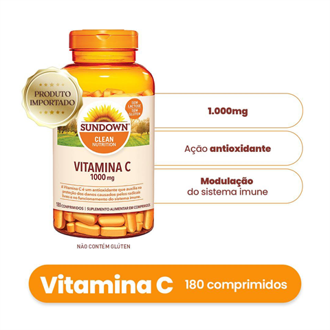 Suplemento Alimentar Sundown Vitamina C 1000mg Com 180 Cápsulas