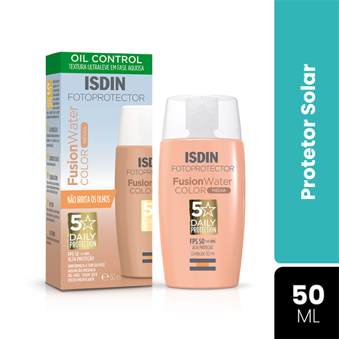 Protetor Solar Facial Isdin FotoProtector Fusion Water Color FPS50 Cor Média Com 50ml