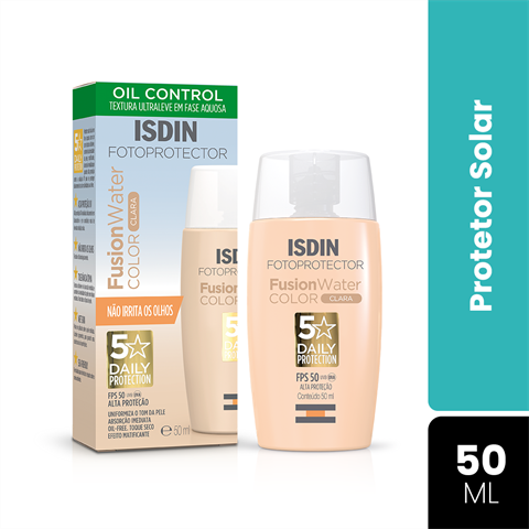 Protetor Solar Facial Isdin FotoProtector Fusion Water Color FPS50 Cor Clara Com 50ml