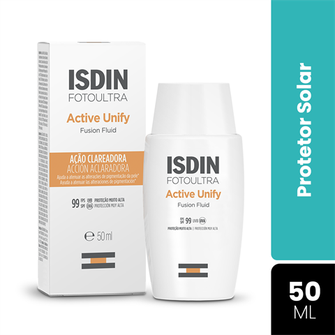 Protetor Solar Facial Isdin FotoUltra Active Unify Fusion Fluid FPS99 Com 50ml