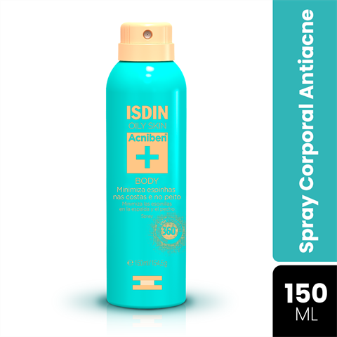 Spray Corporal Antiacne Isdin Oily Skin Acniben+ Com 150ml