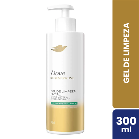 Gel De Limpeza Facial Dove Regenerative Efeito Matte & Antioleosidade Com 300ml