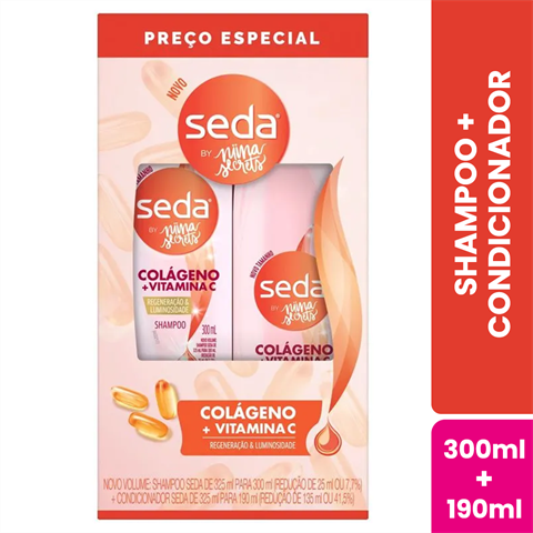 Kit Seda Colágeno+Vitamina C Shampoo 300ml + Condicionador 190ml