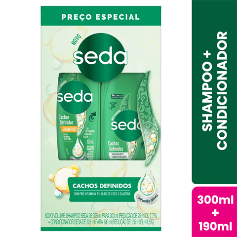 Kit Seda Cachos Definidos Shampoo 300ml + Condicionador 190ml