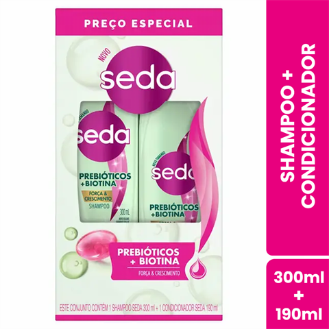 Kit Seda Prebióticos+Biotina Shampoo 300ml + Condicionador 190ml
