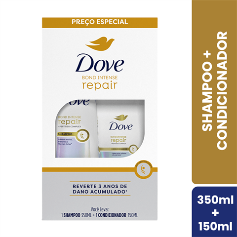 Kit Dove Bond Intense Repair Shampoo 350ml + Condicionador 150ml