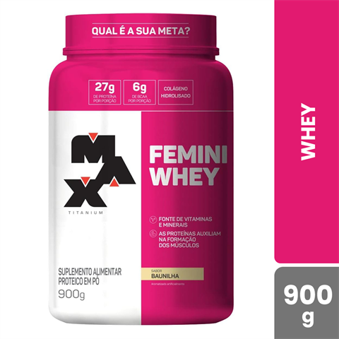 Femini Whey Max Titanium Sabor Baunilha Com 900g