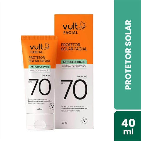 Potetor Solar Facial Vult Antioleosidade FPS70 Com 40ml
