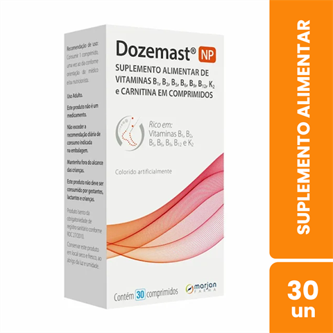 Suplemento Alimentar Polivitamínico Dozemast NP Com 30 Comprimidos