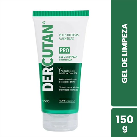 Gel De Limpeza Profunda Dercutan Pro Peles Oleosas E Acneicas Com 150g