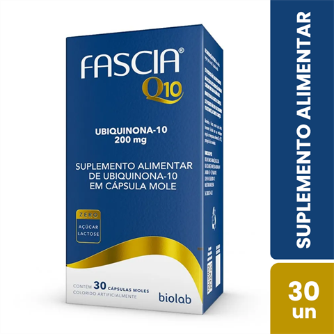 Suplemento Alimentar Fascia Q10 200mg Com 30 Cápsulas Moles