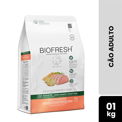 Ração Biofresh Cão Adulto Porte Pequeno E Mini Sabor Lombo e Ervas 6 Pacotes De 1kg
