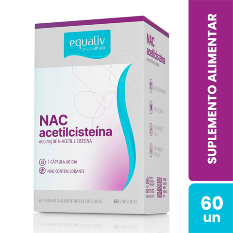 Suplemento Alimentar Equaliv Nac Acetilcisteína Com 60 Cápsulas