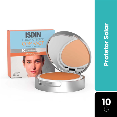 Protetor Solar Facial Em Pó Isdin FotoProtector Compact Bronze FPS50+ Com 10g