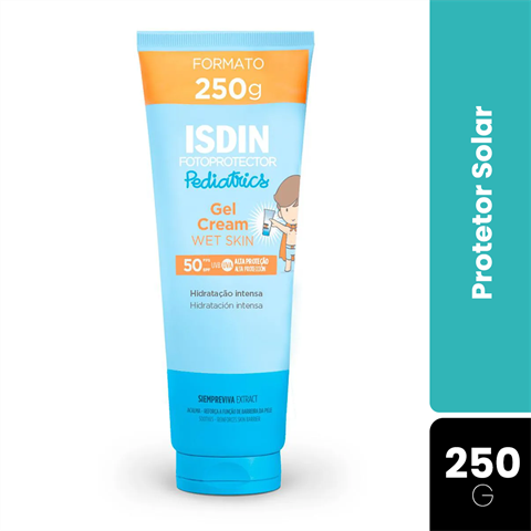 Protetor Solar Infantil Isdin FotoProtector Pediatrics Gel Cream Wet Skin FPS50 Com 250g