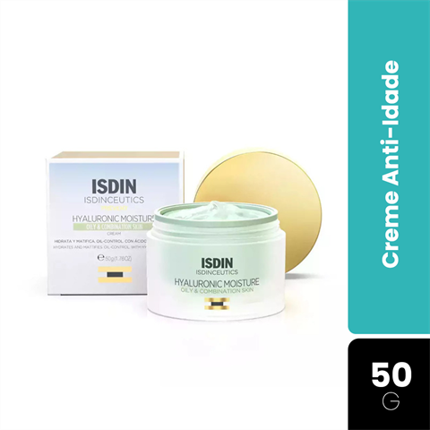 Creme Facial Anti-Idade Isdin Isdinceutics Hyaluronic Moisture Oily & Combination Skin Com 50g