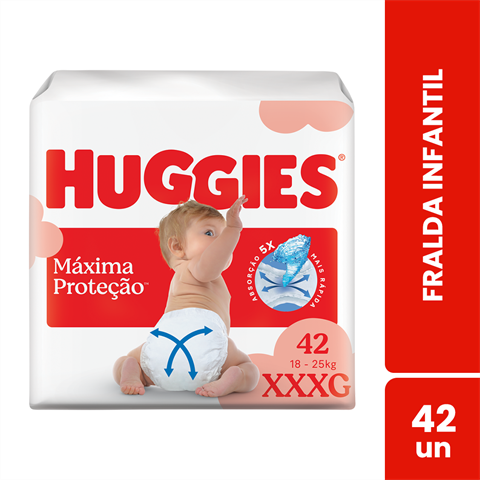 Fralda Infantil Huggies Máxima Proteção XXXG Com 42 Unidades
