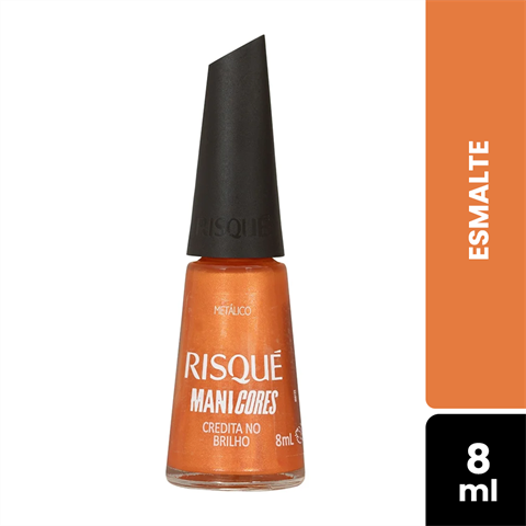Esmalte Risqué Mani Cores Metálico Credita No Brilho Com 8ml