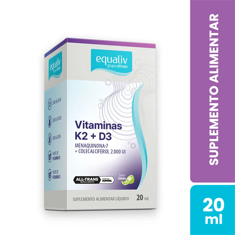 Suplemento Alimentar Equaliv Vitaminas K2 + D3 2000Ui Com 20ml