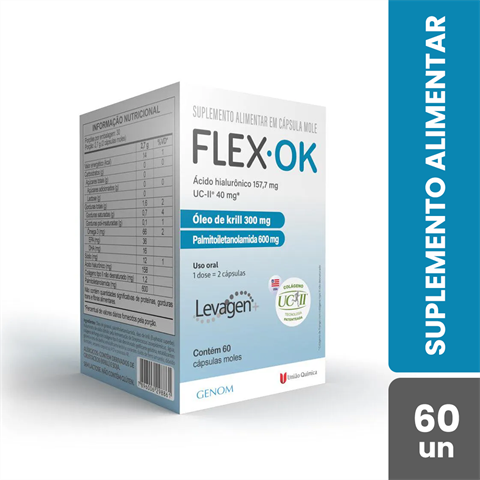 Suplemento Alimentar Flex Ok Com 60 Cápsulas Moles