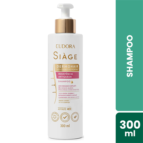 Shampoo Eudora Siàge Dermohair Resistência Antiqueda Com 300ml