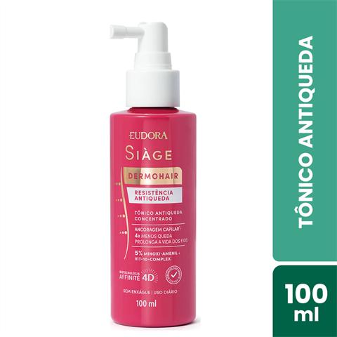 Tônico Capilar Antiqueda Eudora Siàge Dermohair Resistência Antiqueda Com 100ml