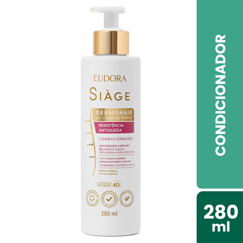 Condicionador Eudora Siàge Dermohair Resistência Antiqueda Com 280ml