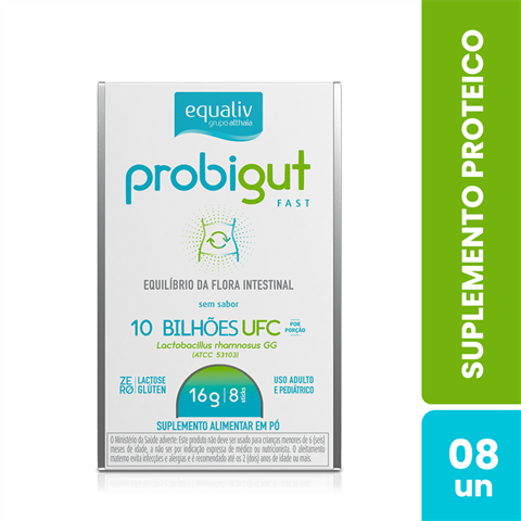 Suplemento Alimentar Em Pó Equaliv Probigut Fast 16g Com 8 Sticks