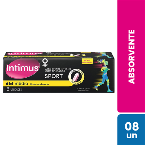 Absorvente Intimus Sport Médio c/Aplicador - 8 un