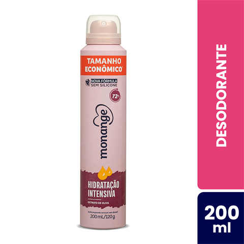 Desodorante Antitranspirante Monange Aerossol Hidratação Intensiva Com 200ml