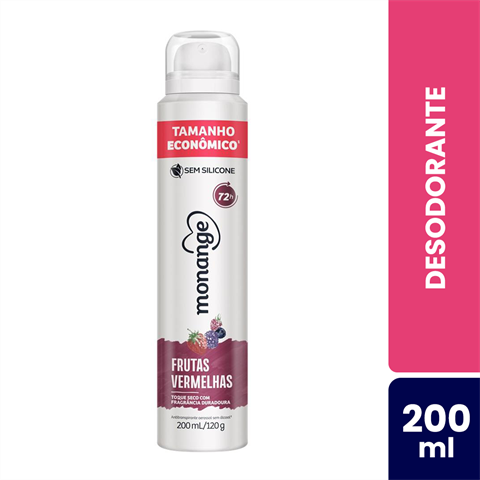Desodorante Antitranspirante Monange Aerossol Frutas Vermelhas Com 200ml