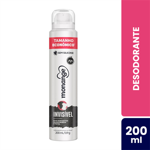 Desodorante Antitranspirante Monange Aerossol Invisível Com 200ml