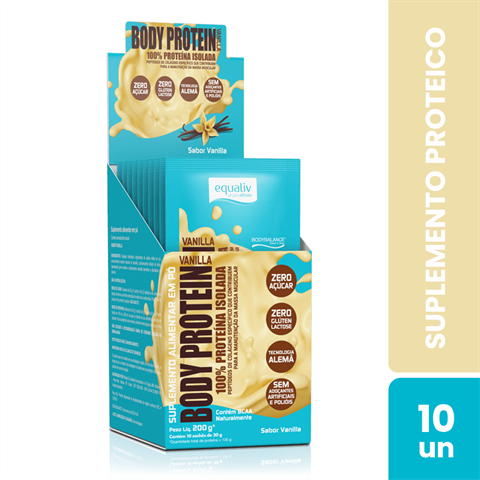 Suplemento Proteico Equaliv Body Protein Sabor Vanilla Com 10 Sachês De 20g