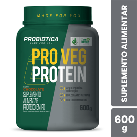 Suplemento Alimentar Probiótica Pro Veg Protein Sabor Chocolate Com 600g