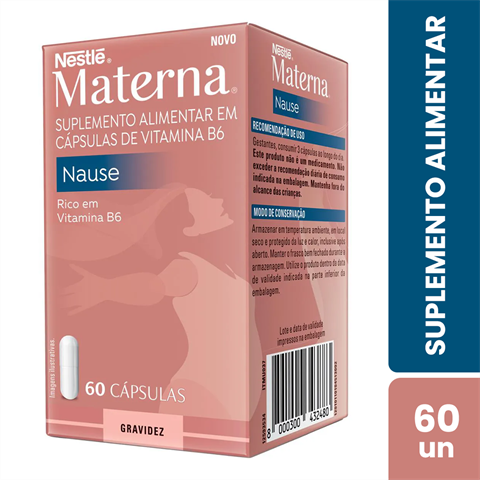 Suplemento Alimentar Nestlé Materna Nause Com 60 Cápsulas