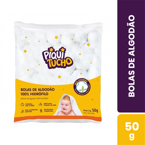 Bolas De Algodão Piquitucho 100% Hidrófilo Com 50g