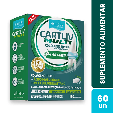 Suplemento Alimentar Equaliv Cartliv Multi Com 60 Comprimidos