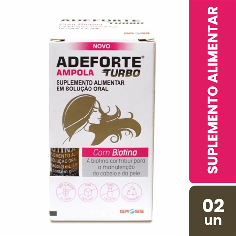 Suplemento Alimentar Adeforte Turbo Ampola + Ampola Biotina Com 3ml Cada