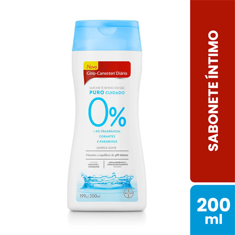 Sabonete íntimo Gino-Canesten Em Gel Puro Cuidado Com 200ml