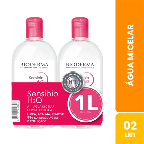 Pack Água Micelar Demaquilante Bioderma Sensibio H2O Com 2 Unidades De 500ml