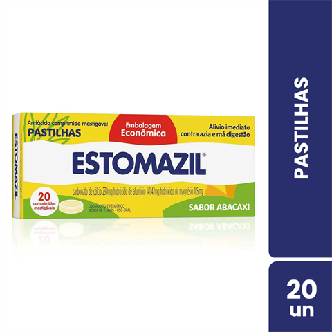 Pastilha Estomazil Sabor Abacaxi Com 20 Pastilhas Masitgáveis