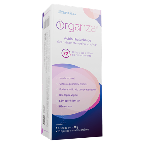 Gel Hidratante Íntimo Organza Vaginal E Vulvar Com 30g + 10 Aplicadores