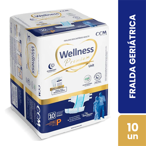 Fralda Geriátrica Wellness Premium Unit P Com 10 Unidades