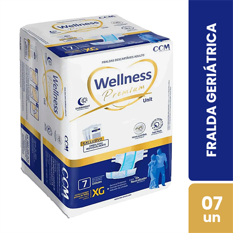 Fralda Geriátrica Wellness Premium Unit XG Com 7 Unidades