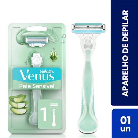 Aparelho De Depilar Gillette Venus Pele Sensível Com 1 Unidade
