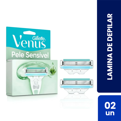 Cargas Para Aparelho De Depilar Gillette Venus Pele Sensível Com 2 Unidades